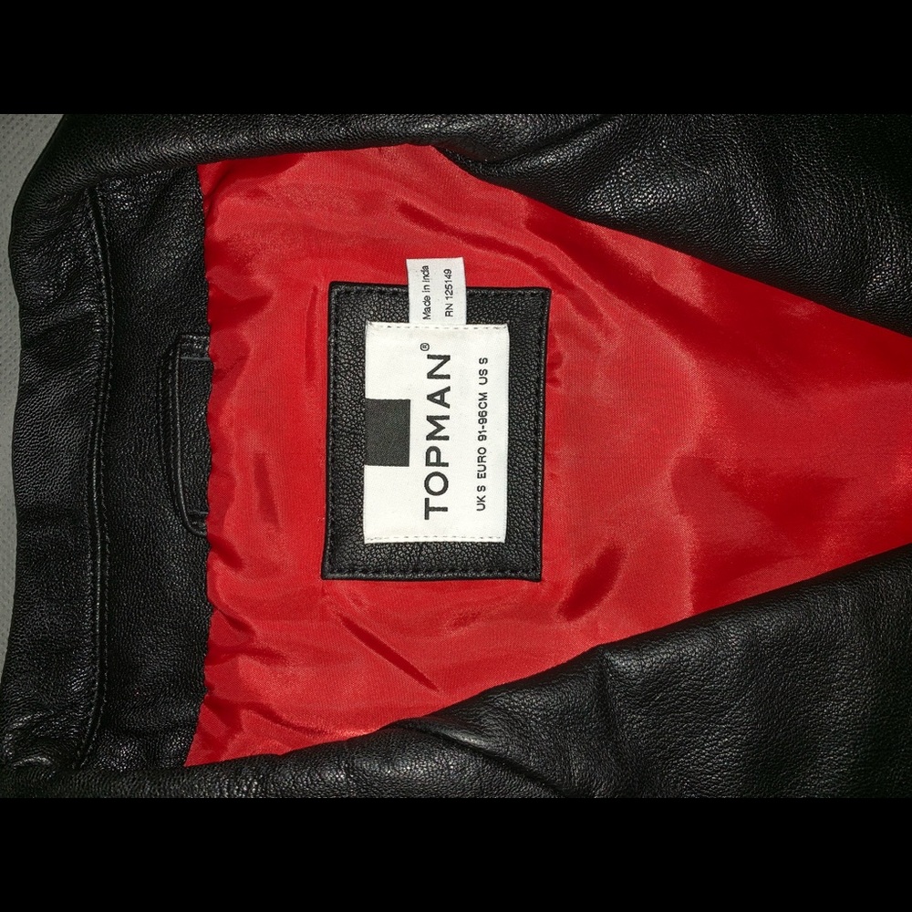TOPMAN classic fit leather jacket - Picture 3 of 5